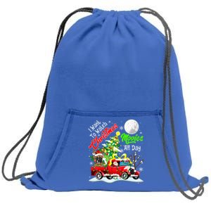 I Want To Watch Xmas Movies Santa French Bulldog On Truck Gift Sweatshirt Cinch Pack Bag