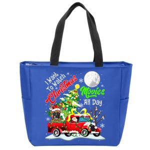 I Want To Watch Xmas Movies Santa French Bulldog On Truck Gift Zip Tote Bag