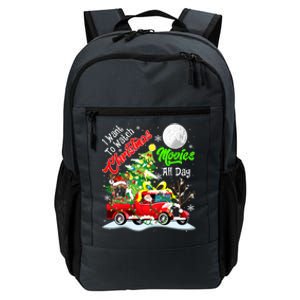 I Want To Watch Xmas Movies Santa French Bulldog On Truck Gift Daily Commute Backpack