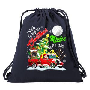 I Want To Watch Xmas Movies Santa French Bulldog On Truck Gift Drawstring Bag