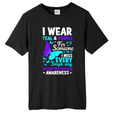 I Wear Teal & Purple For Someone I Miss Suicide Prevention Tall Fusion ChromaSoft Performance T-Shirt