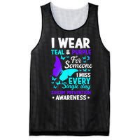 I Wear Teal & Purple For Someone I Miss Suicide Prevention Mesh Reversible Basketball Jersey Tank