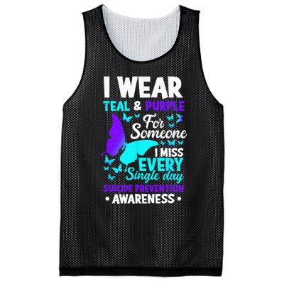 I Wear Teal & Purple For Someone I Miss Suicide Prevention Mesh Reversible Basketball Jersey Tank