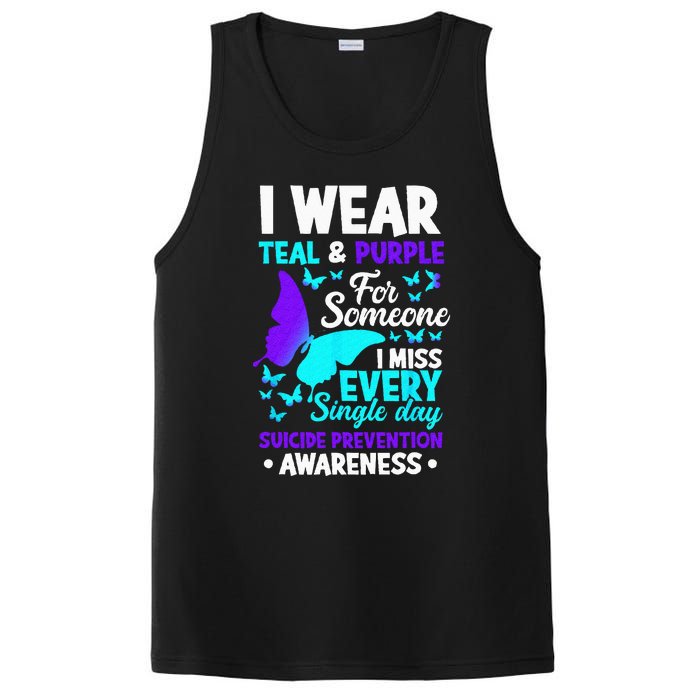 I Wear Teal & Purple For Someone I Miss Suicide Prevention PosiCharge Competitor Tank