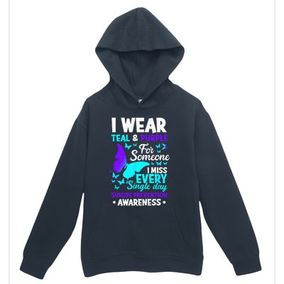 I Wear Teal & Purple For Someone I Miss Suicide Prevention Urban Pullover Hoodie