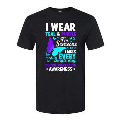 I Wear Teal & Purple For Someone I Miss Suicide Prevention Softstyle CVC T-Shirt