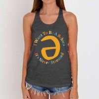 I Want To Be A Schwa Its Never Stressed Speech Therapy Women's Knotted Racerback Tank