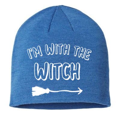 Im With The Witch Gift Cool Halloween Husband Wife Gift Sustainable Beanie