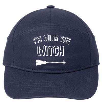 Im With The Witch Gift Cool Halloween Husband Wife Gift 7-Panel Snapback Hat