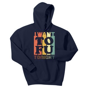 I Want Tofu Tonight Retro Funny Vegan Vegetarian Kids Hoodie