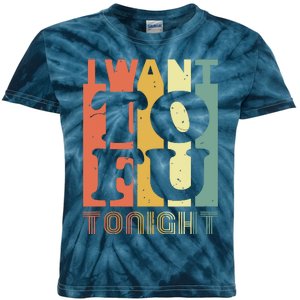 I Want Tofu Tonight Retro Funny Vegan Vegetarian Kids Tie-Dye T-Shirt