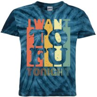 I Want Tofu Tonight Retro Funny Vegan Vegetarian Kids Tie-Dye T-Shirt