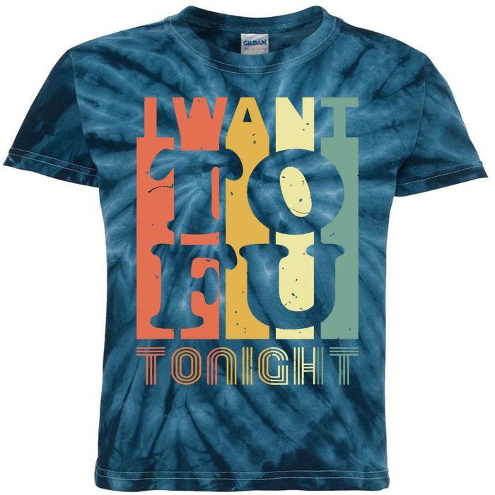 I Want Tofu Tonight Retro Funny Vegan Vegetarian Kids Tie-Dye T-Shirt