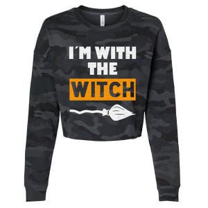 Im With The Witch Funny Halloween Couple Costume Gift Cropped Pullover Crew