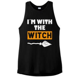 Im With The Witch Funny Halloween Couple Costume Gift Ladies PosiCharge Tri-Blend Wicking Tank