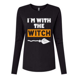 Im With The Witch Funny Halloween Couple Costume Gift Womens Cotton Relaxed Long Sleeve T-Shirt