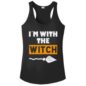 Im With The Witch Funny Halloween Couple Costume Gift Ladies PosiCharge Competitor Racerback Tank