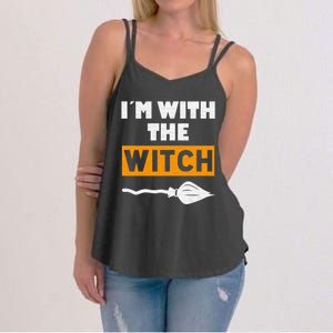 Im With The Witch Funny Halloween Couple Costume Gift Women's Strappy Tank