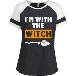 Im With The Witch Funny Halloween Couple Costume Gift Enza Ladies Jersey Colorblock Tee