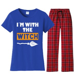 Im With The Witch Funny Halloween Couple Costume Gift Women's Flannel Pajama Set