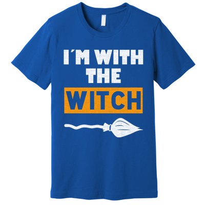 Im With The Witch Funny Halloween Couple Costume Gift Premium T-Shirt