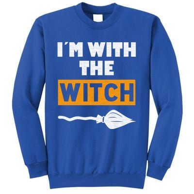 Im With The Witch Funny Halloween Couple Costume Gift Tall Sweatshirt