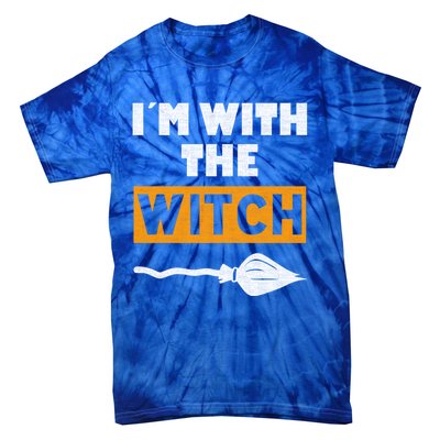 Im With The Witch Funny Halloween Couple Costume Gift Tie-Dye T-Shirt