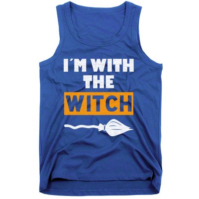 Im With The Witch Funny Halloween Couple Costume Gift Tank Top