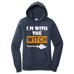 Im With The Witch Funny Halloween Couple Costume Gift Women's Pullover Hoodie