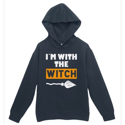 Im With The Witch Funny Halloween Couple Costume Gift Urban Pullover Hoodie