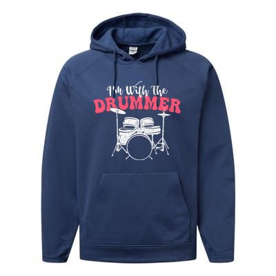 IM With The Drummer Band Percussionist Drumming Performance Fleece Hoodie