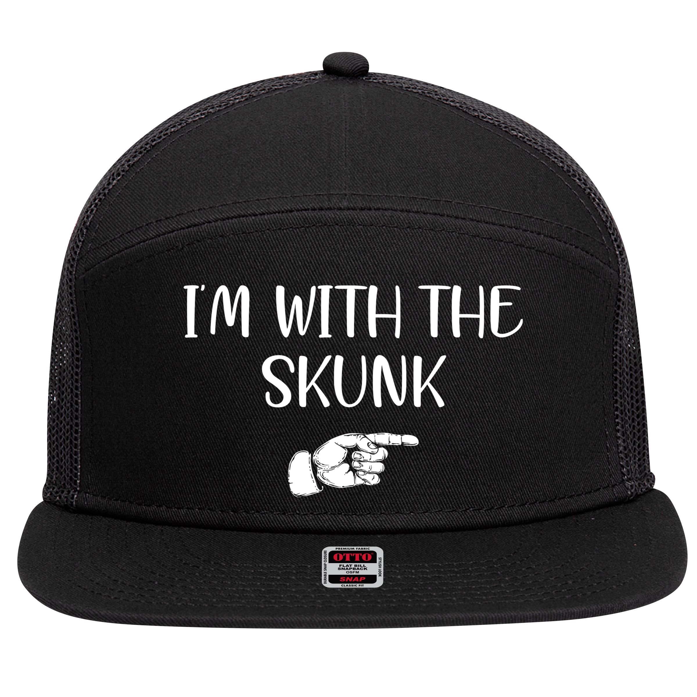 Im With The Skunk 7 Panel Mesh Trucker Snapback Hat