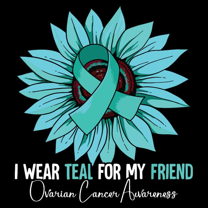 I Wear Teal For My Friend Ovarian Cancer Awareness Drawstring Bag