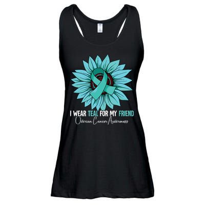 I Wear Teal For My Friend Ovarian Cancer Awareness Ladies Essential Flowy Tank