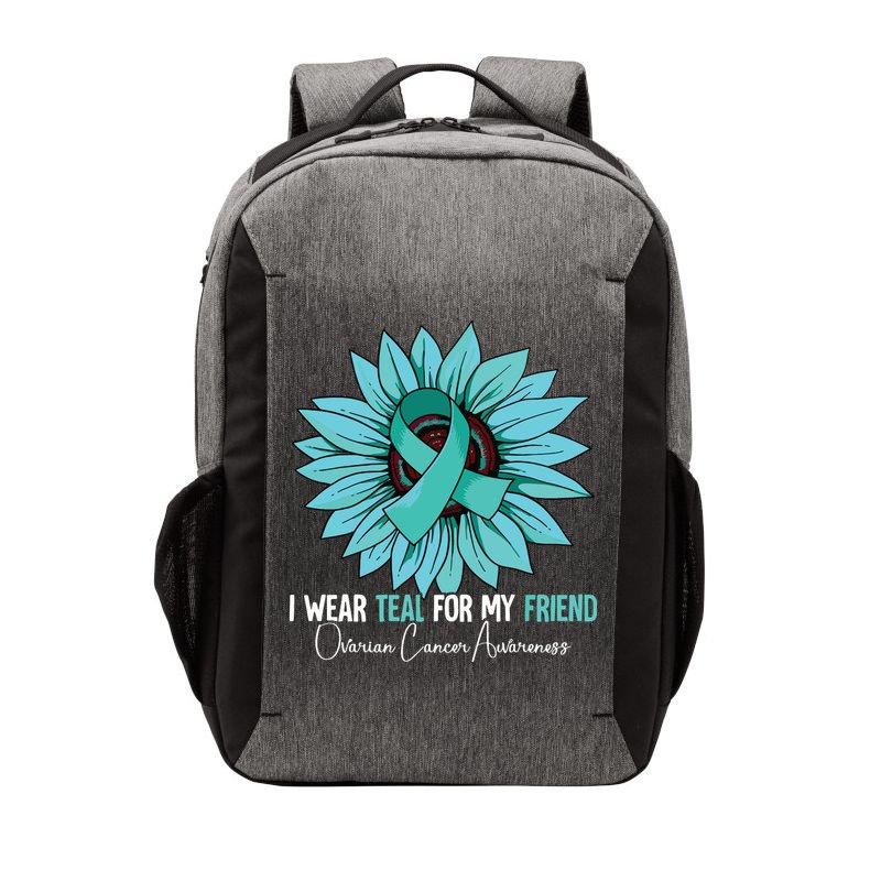 I Wear Teal For My Friend Ovarian Cancer Awareness Vector Backpack