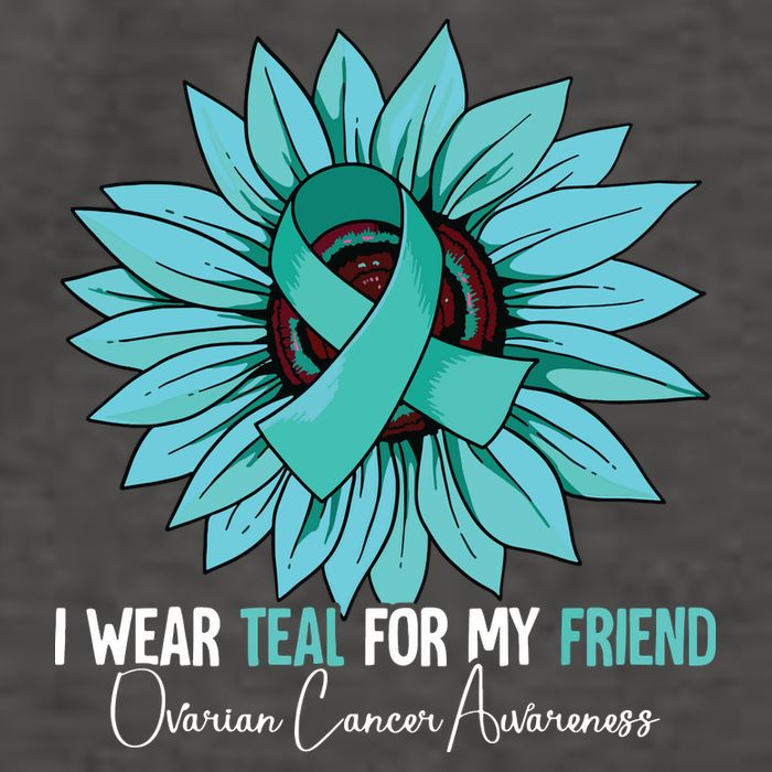 I Wear Teal For My Friend Ovarian Cancer Awareness Vector Backpack