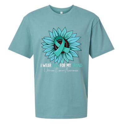 I Wear Teal For My Friend Ovarian Cancer Awareness Sueded Cloud Jersey T-Shirt