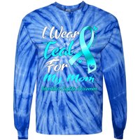 I Wear Teal For My Mom Interstitial Cystitis Awareness Gift Tie-Dye Long Sleeve Shirt