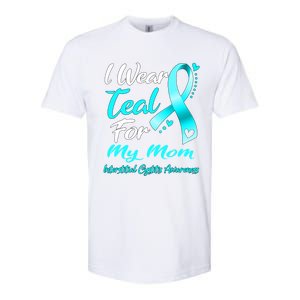 I Wear Teal For My Mom Interstitial Cystitis Awareness Gift Softstyle CVC T-Shirt