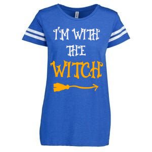 Im With The Witch Gift Cool Halloween Husband Wife Great Gift Enza Ladies Jersey Football T-Shirt