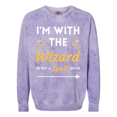 I'm With The Wizard Matching Halloween Couple For Gift Colorblast Crewneck Sweatshirt