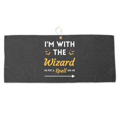 I'm With The Wizard Matching Halloween Couple For Gift Large Microfiber Waffle Golf Towel