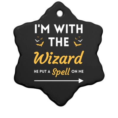 I'm With The Wizard Matching Halloween Couple For Gift Ceramic Star Ornament