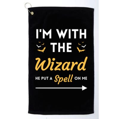 I'm With The Wizard Matching Halloween Couple For Gift Platinum Collection Golf Towel