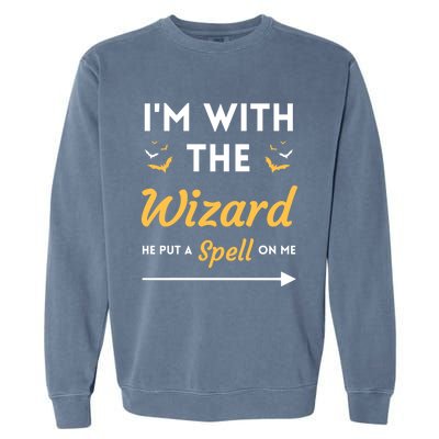 I'm With The Wizard Matching Halloween Couple For Gift Garment-Dyed Sweatshirt