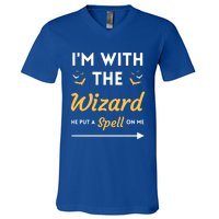 I'm With The Wizard Matching Halloween Couple For Gift V-Neck T-Shirt