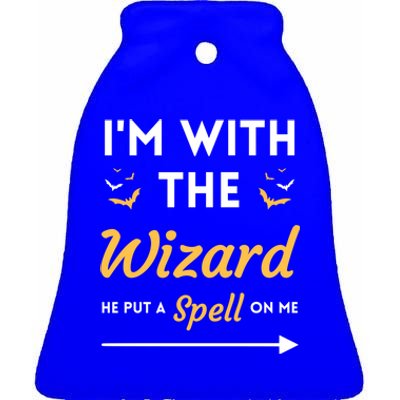 I'm With The Wizard Matching Halloween Couple For Gift Ceramic Bell Ornament