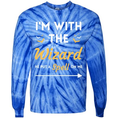 I'm With The Wizard Matching Halloween Couple For Gift Tie-Dye Long Sleeve Shirt