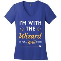 I'm With The Wizard Matching Halloween Couple For Gift Women's V-Neck T-Shirt