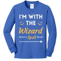 I'm With The Wizard Matching Halloween Couple For Gift Kids Long Sleeve Shirt